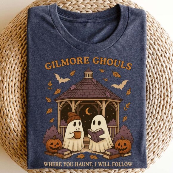 Gilmore Ghouls Gildan Tee Where You Haunt I Will Follow Ghost Shirt - Picture 2 of 3